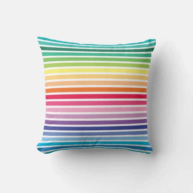 Rainbow Stripes Pattern Pillow Kussen (Voorkant)