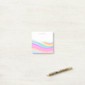 Rainbow Stripes Pattern Pink Custom Post-it® Notes (Op bureau)
