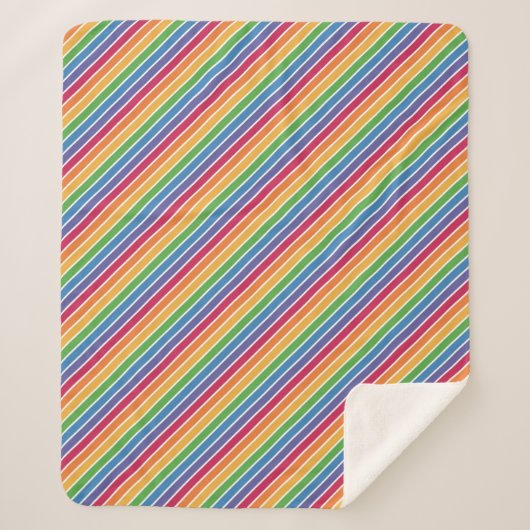 Rainbow Stripes Pattern Sherpa Deken (Voorkant)