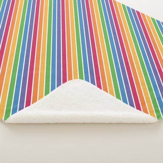 Rainbow Stripes Pattern Sherpa Deken (3/4)