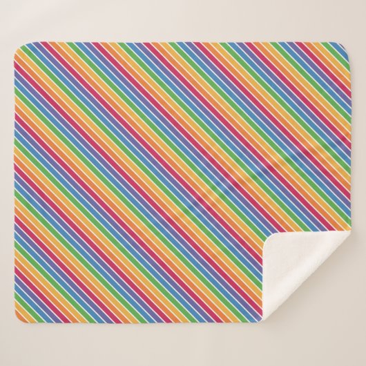 Rainbow Stripes Pattern Sherpa Deken (Voorkant (horizontaal))