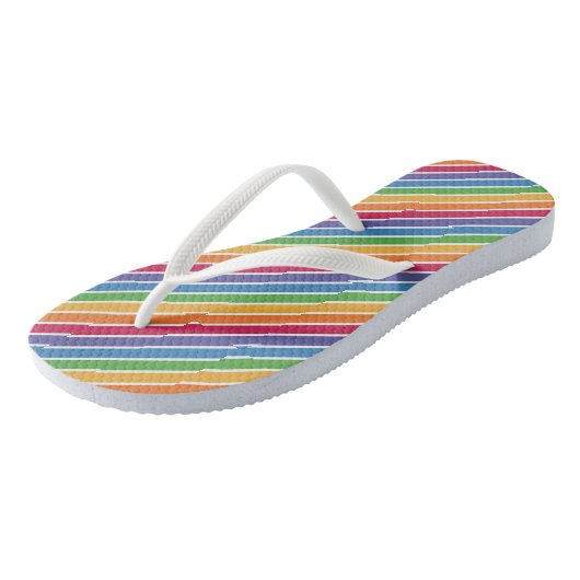 Rainbow Stripes Pattern Teenslippers (Schuin)