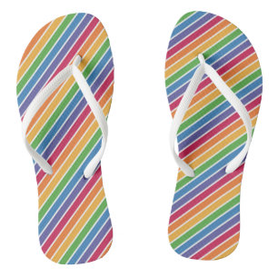 Rainbow Stripes Pattern Teenslippers
