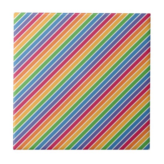 Rainbow Stripes Pattern Tegeltje (Voorkant)
