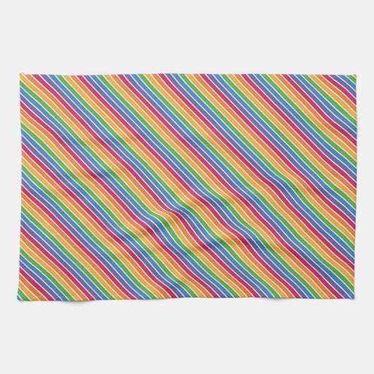 Rainbow Stripes Pattern Theedoek (Horizontaal)