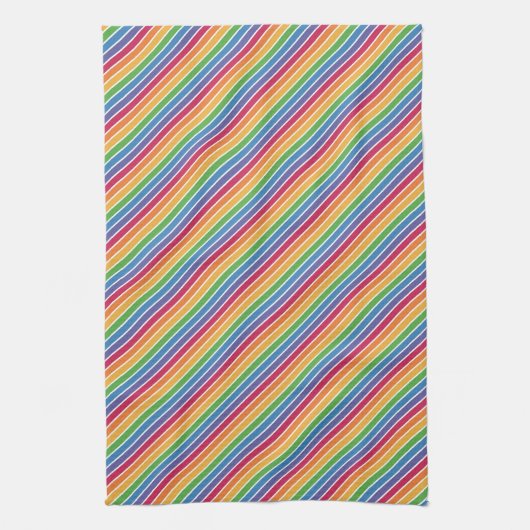 Rainbow Stripes Pattern Theedoek (Verticaal)