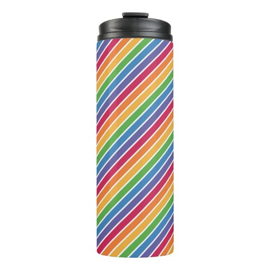 Rainbow Stripes Pattern Thermosbeker (Voorkant)
