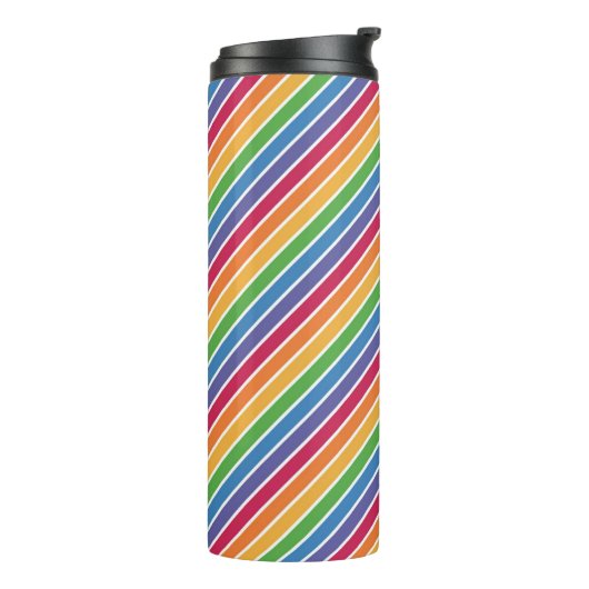 Rainbow Stripes Pattern Thermosbeker (Gedraaid links)
