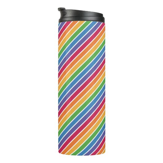 Rainbow Stripes Pattern Thermosbeker (Geroteerd rechts)