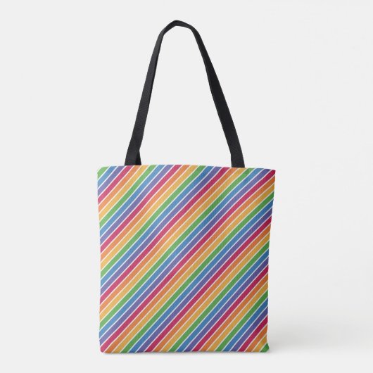 Rainbow Stripes Pattern Tote Bag (Achterkant)