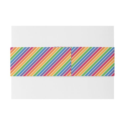 Rainbow Stripes Pattern Uitnodigingen Wikkel (Achterkant Voorbeeld)
