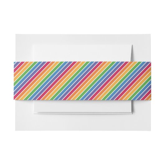 Rainbow Stripes Pattern Uitnodigingen Wikkel (Voorkant Voorbeeld)