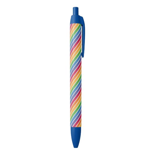 Rainbow Stripes Pattern Zwarte Inkt Pen (Achterkant (Verticaal))