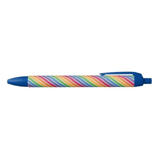Rainbow Stripes Pattern Zwarte Inkt Pen (Bovenkant)