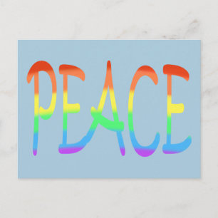 Rainbow Stripes Peace Word kleuren Briefkaarten
