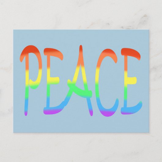 Rainbow Stripes Peace Word kleuren Briefkaarten (Voorkant)