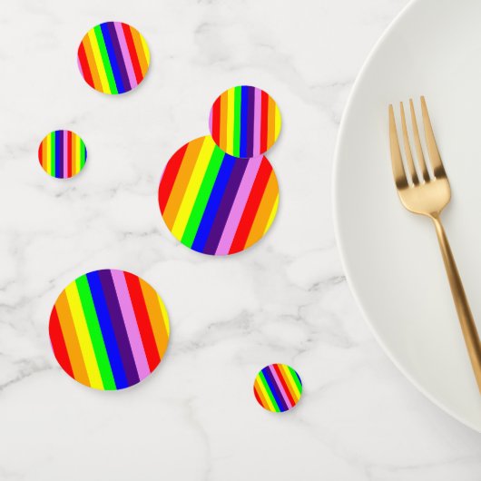 Rainbow Stripes Pride Classic Meerkleurig Confetti (Groep)