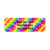 Rainbow Stripes Sparkle Glitter Adresetiketten Etiket (Voorkant)