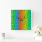 RAINBOW STRIPES TEXTURE VIERKANTE KLOK (Huis)