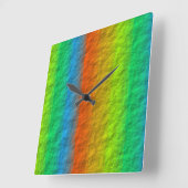 RAINBOW STRIPES TEXTURE VIERKANTE KLOK (Hoek)