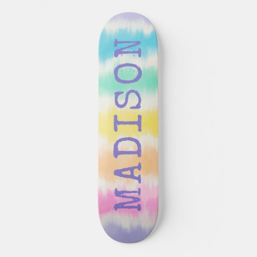 Rainbow Stripes Tie Dye Aangepaste persoonlijke na Persoonlijk Skateboard (Voorkant)