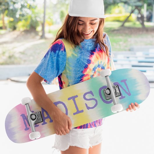 Rainbow Stripes Tie Dye Aangepaste persoonlijke na Persoonlijk Skateboard