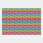 Rainbow Stripes Typografie 50e verjaardag Inpakpapier Vel (Voorkant)