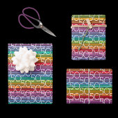 Rainbow Stripes Typografie 50e verjaardag Inpakpapier Vel