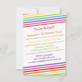 Rainbow Stripes Verjaardagsfeest - 3x5 Uitnodiging (Voorkant)