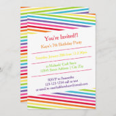 Rainbow Stripes Verjaardagsfeest - Uitnodiging (Voorkant / Achterkant)