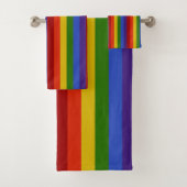 Rainbow Stripes Vertical Bath Towel Set Bad Handdoek (Insitu)