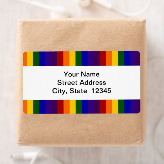 Rainbow Stripes verzendlabel (Insitu)