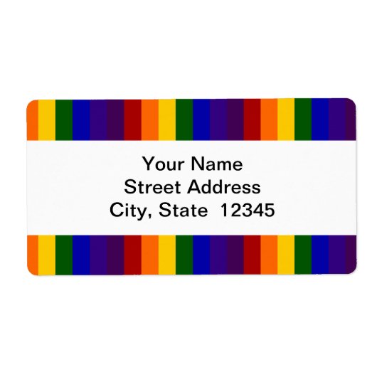 Rainbow Stripes verzendlabel (Voorkant)