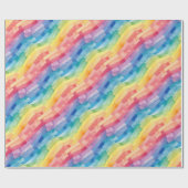 Rainbow Stripes Waterverf Abstract Cadeaupapier (Vlak)