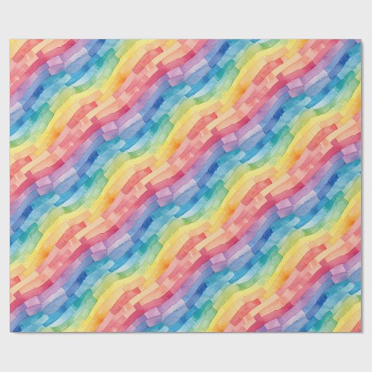 Rainbow Stripes Waterverf Abstract Cadeaupapier (Vlak)