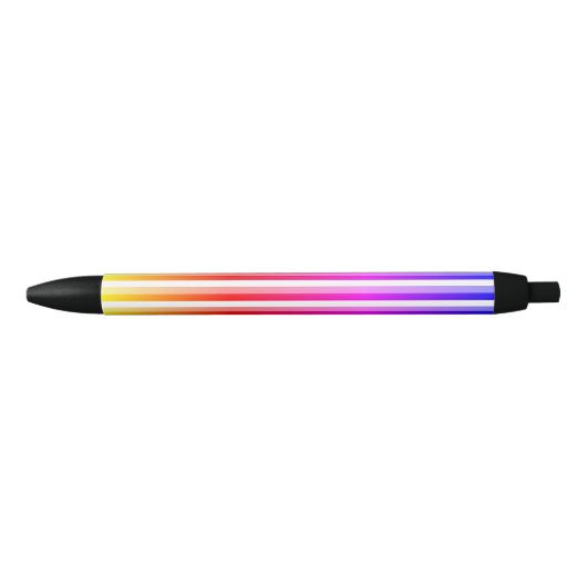 Rainbow Stripes Zwarte Inkt Pen (Voorkant)