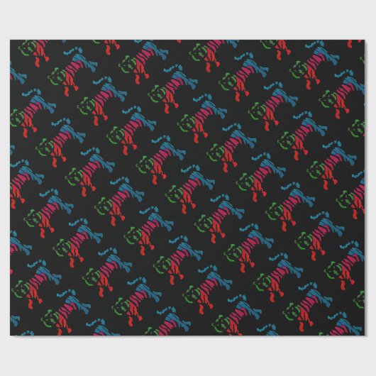 Rainbow stripey tijgerkunst cadeaupapier (Vlak)