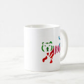 Rainbow stripey tijgerkunst koffiemok (Voorkant rechts)