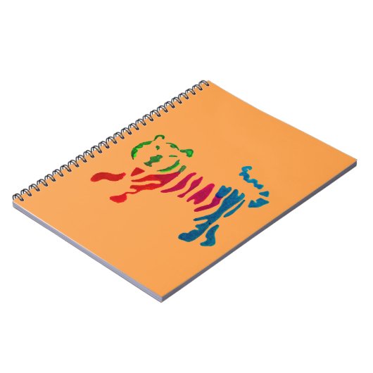 Rainbow stripey tijgerkunst notitieboek (Linkerzijde)