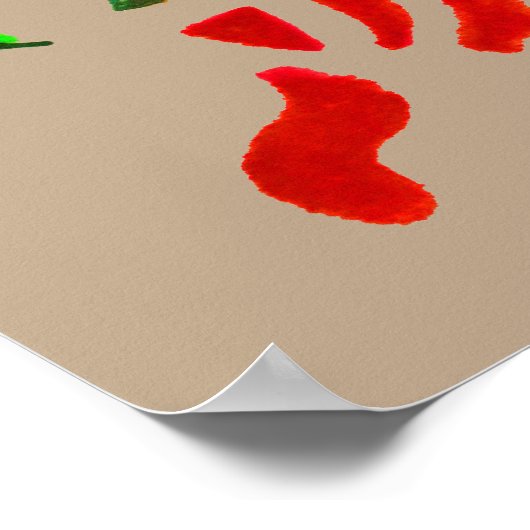 Rainbow stripey tijgerkunst poster (Hoek)