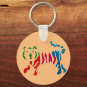 Rainbow stripey tijgerkunst sleutelhanger (Voorkant)