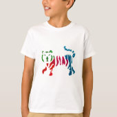 Rainbow stripey tijgerkunst t-shirt (Voorkant)