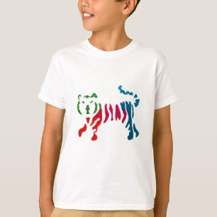 Rainbow stripey tijgerkunst t-shirt