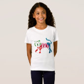 Rainbow stripey tijgerkunst t-shirt (Voorkant volledig)