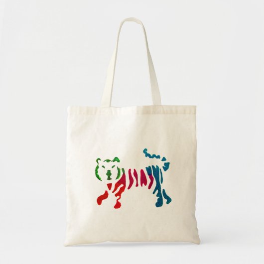 Rainbow stripey tijgerkunst tote bag (Voorkant)