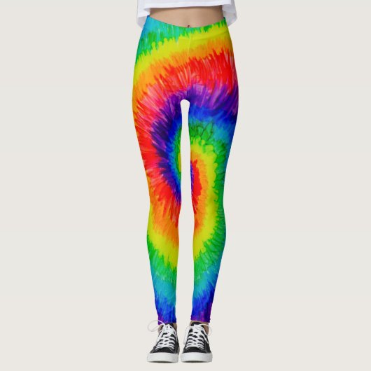 Rainbow-Stropdas-Dye-alcohol-inktverf Leggings (Voorkant)
