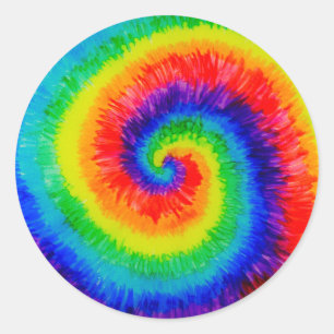 Rainbow-Stropdas-Dye-alcohol-inktverf Ronde Sticker