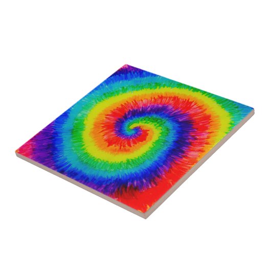 Rainbow-Stropdas-Dye-alcohol-inktverf Tegeltje (Zijkant)