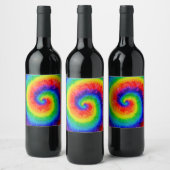 Rainbow-Stropdas-Dye-alcohol-inktverf Wijn Etiket (Flessen)