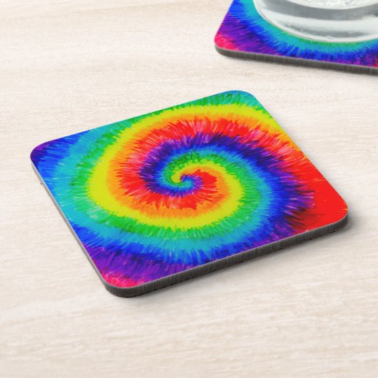 Rainbow-Stropdas-Dye-alcoholinkt Bier Onderzetter (Linkerzijde)